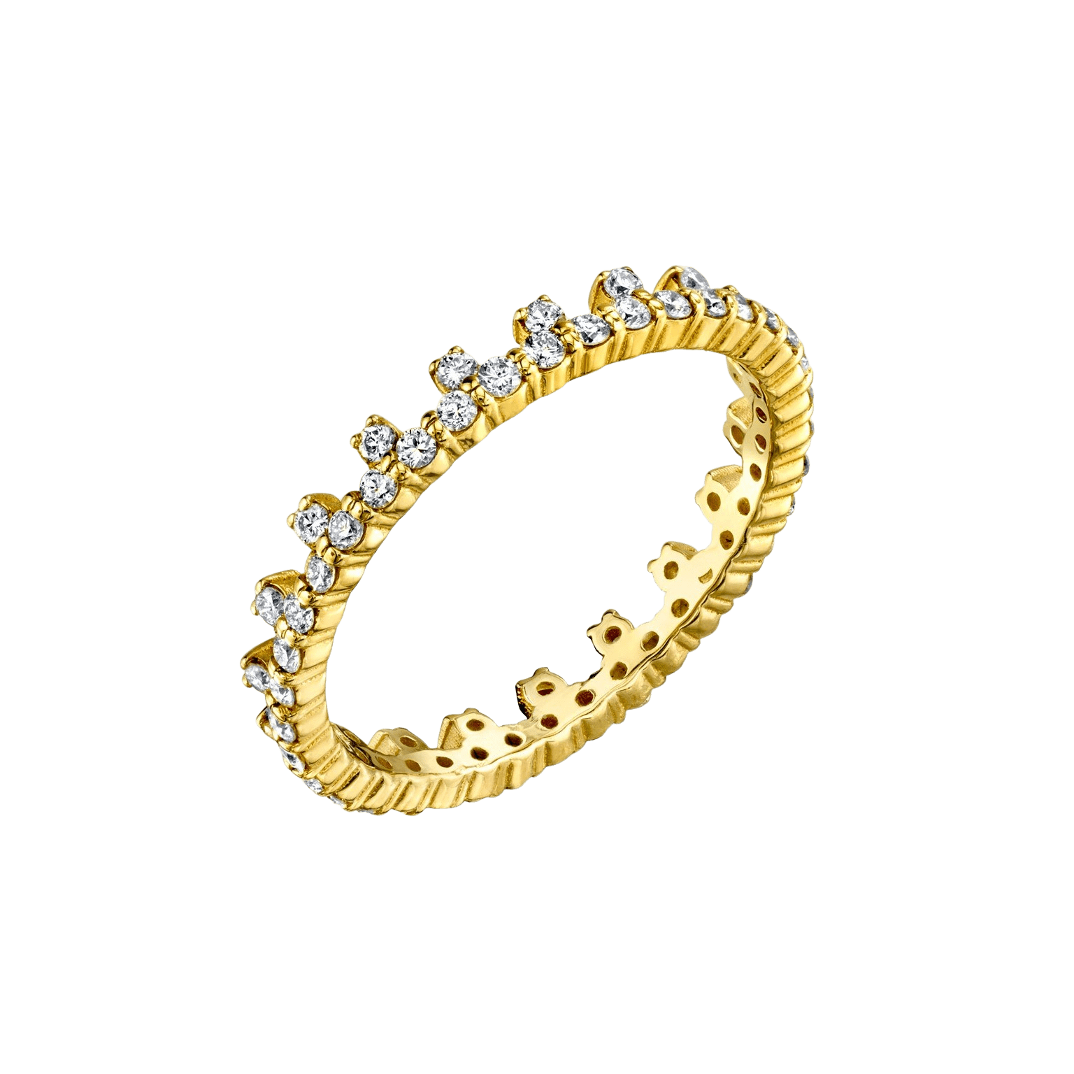 End Bolt Ring with White Pavé Diamonds - Gabriela Artigas + CO