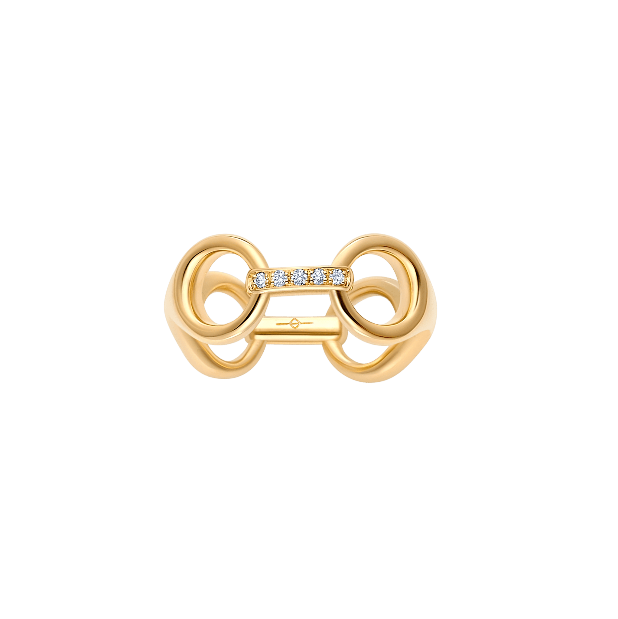Fine 20 MM Beam Link Ring with Pavé Connectors - Gabriela Artigas + CO
