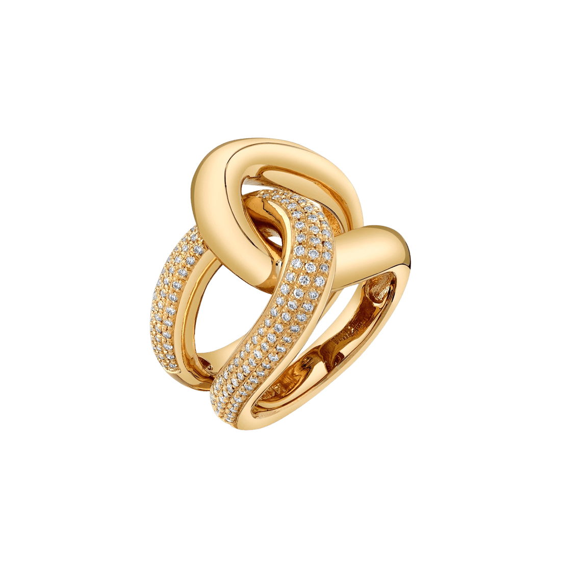 Full Link Ring with White Pavé Diamonds - Gabriela Artigas + CO