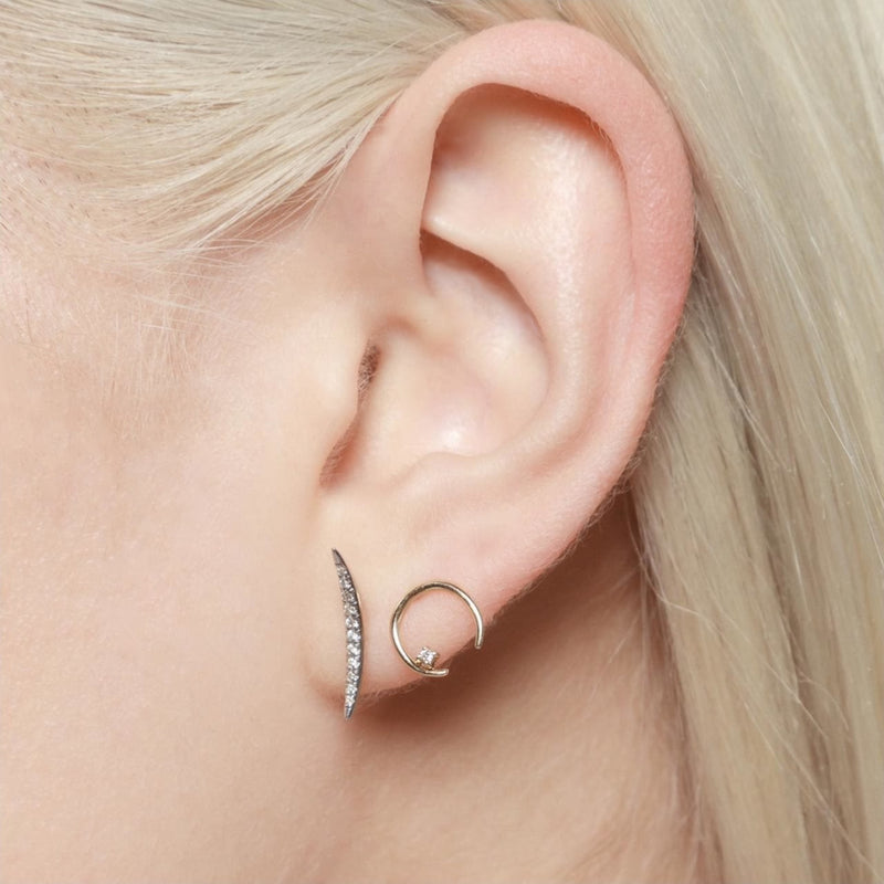 Diamond on Mini Rising Earrings - Gabriela Artigas