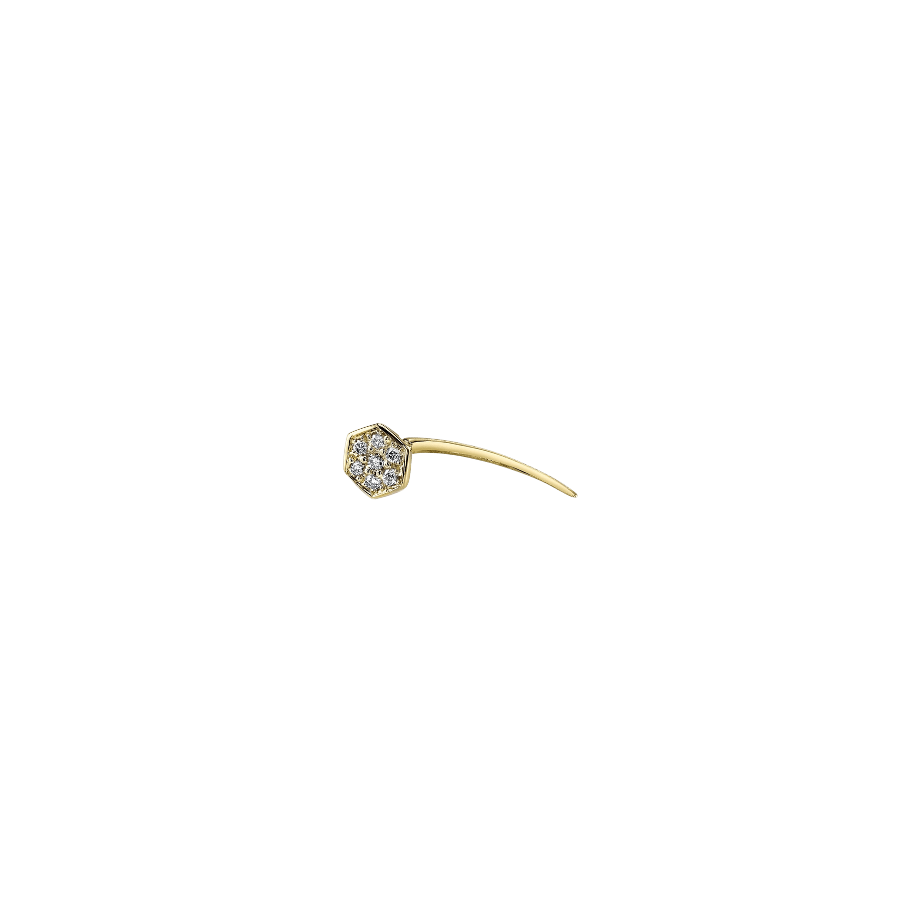 Geometric Shapes on Infinite Tusk Earring with White Pavé Diamond - Gabriela Artigas + CO