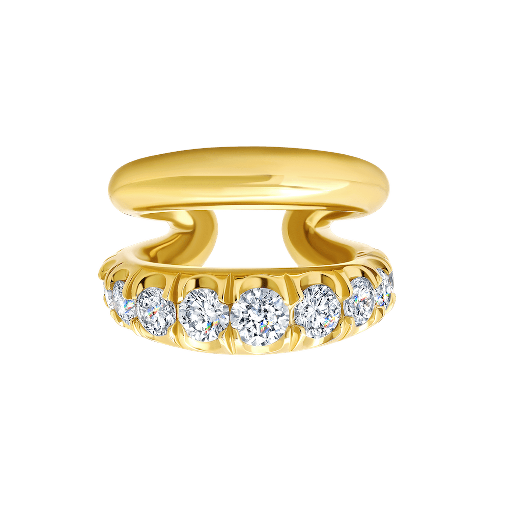 Grande Twin Tusk Ear Cuff with White Ascending Diamonds - Gabriela Artigas + CO