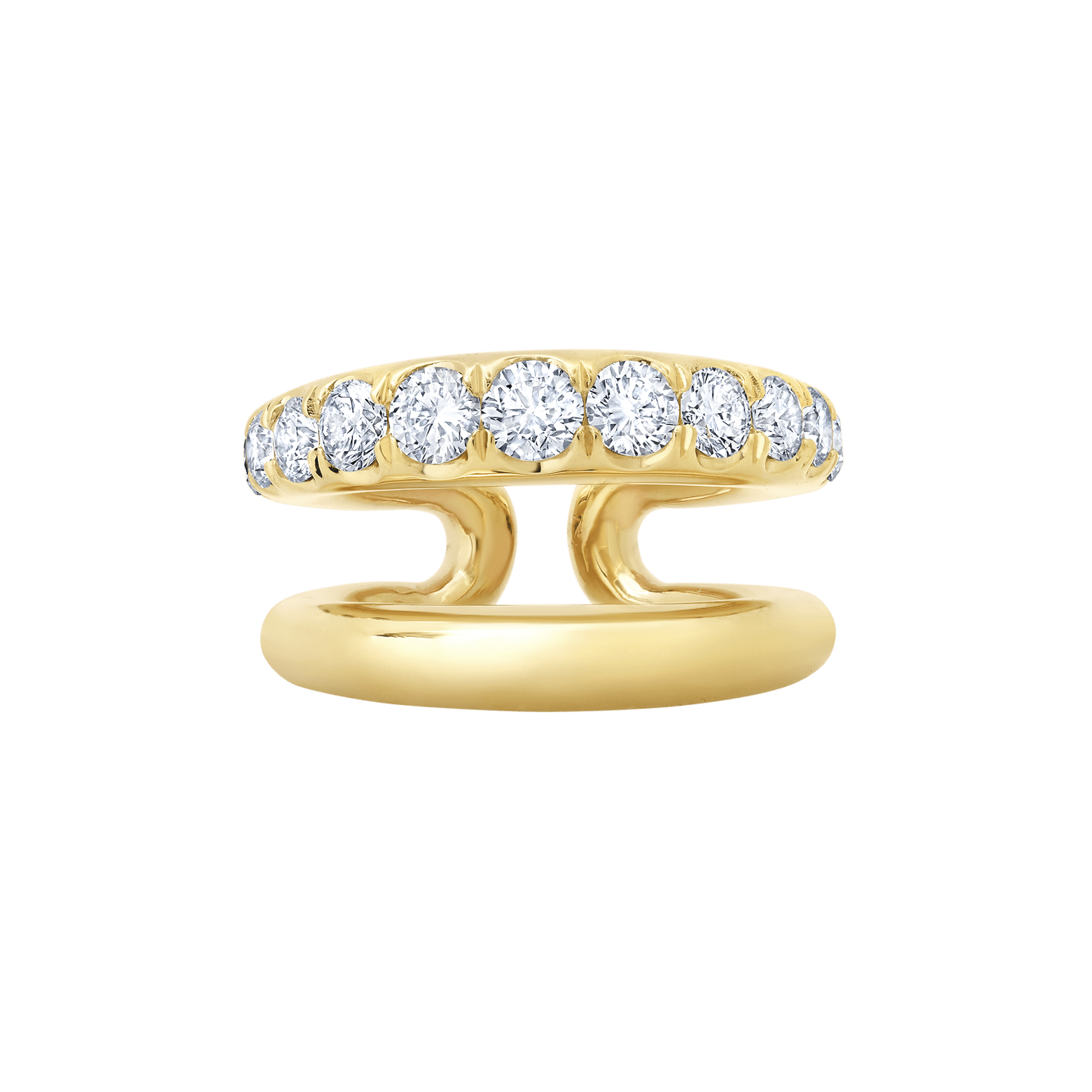 Grande Twin Tusk Ring with White Ascending Diamonds - Gabriela Artigas + CO