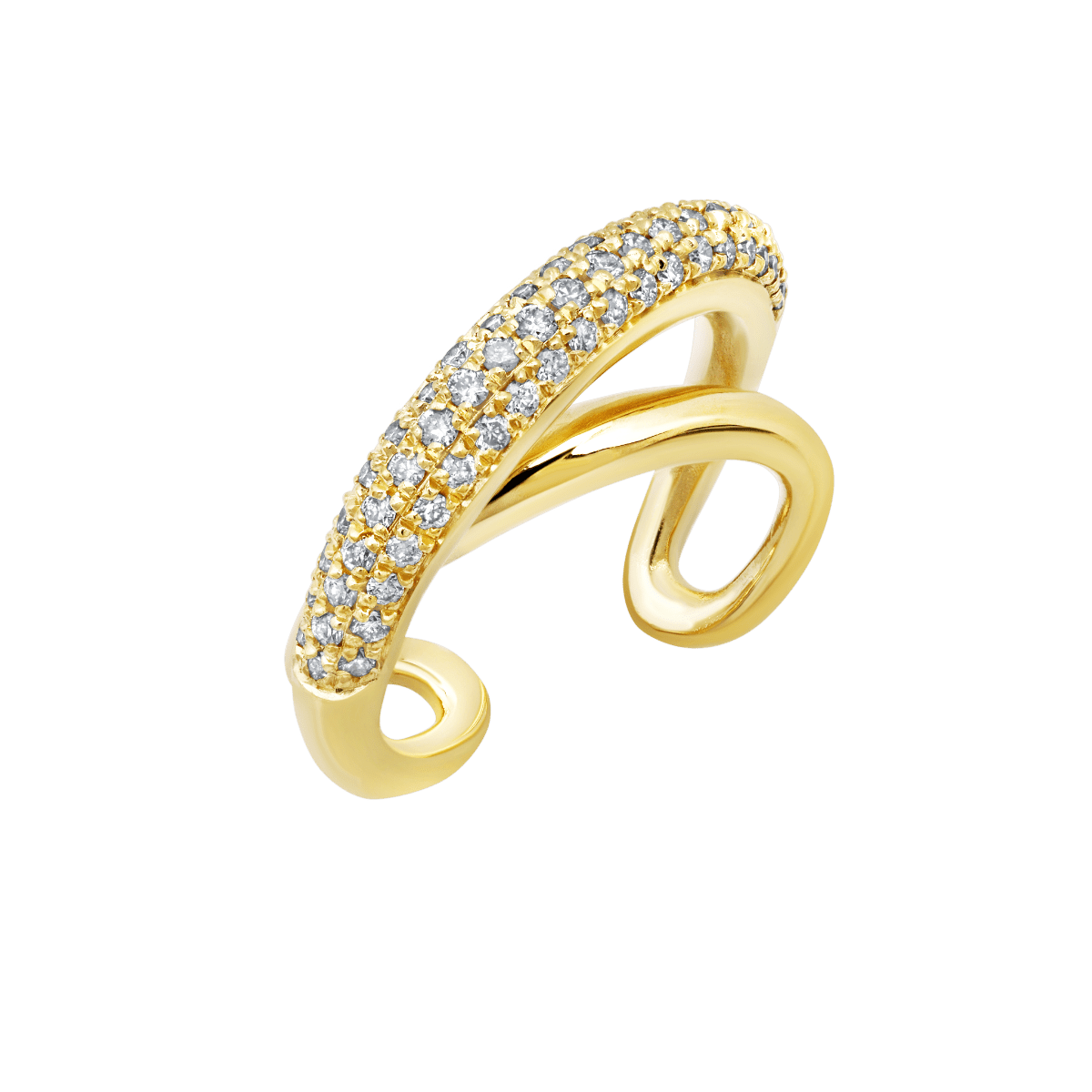 Great Twisted Ear Cuff with White Pavé Diamonds - Gabriela Artigas + CO