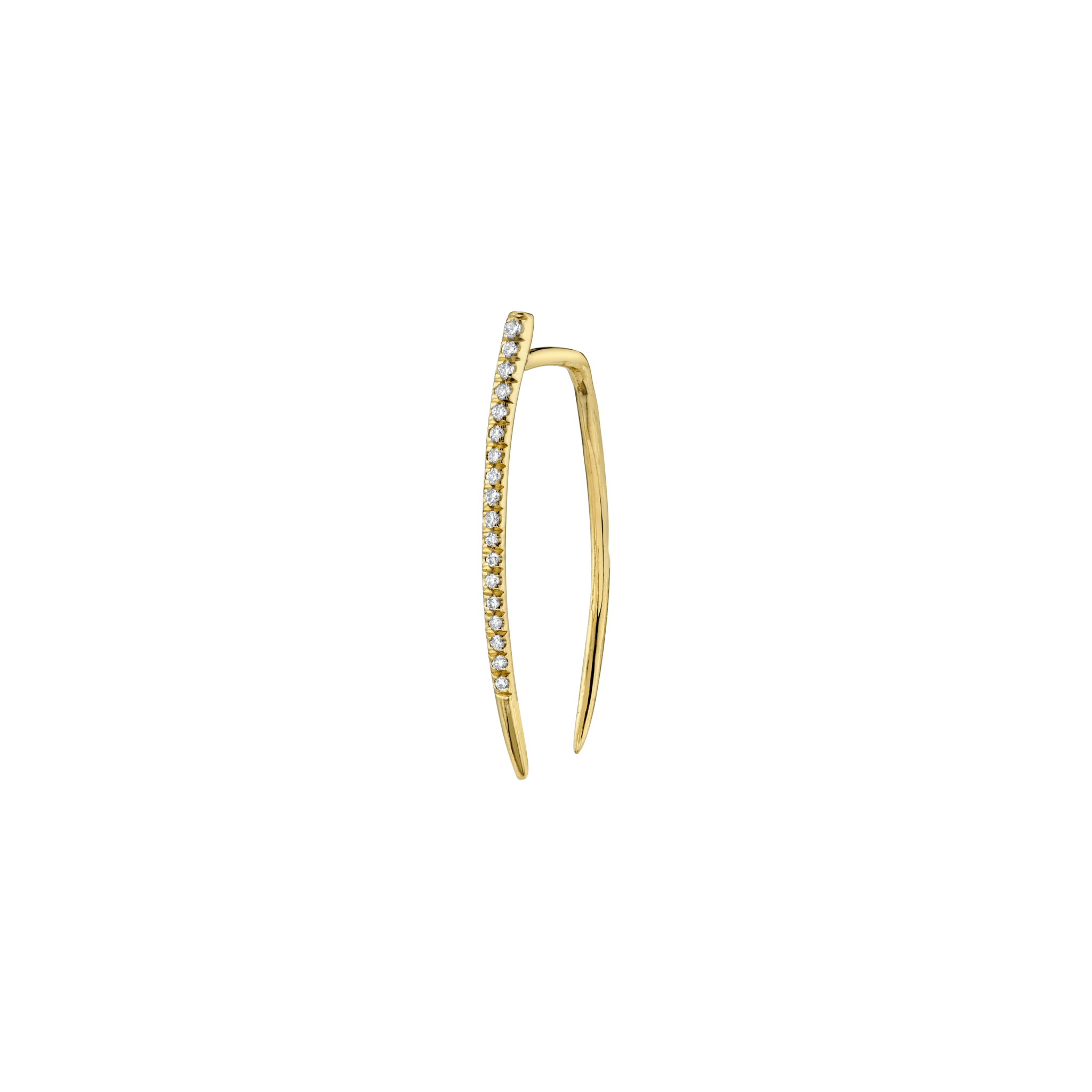 Large Classic Infinite Tusk Earring with White Pavé Diamonds - Gabriela Artigas + CO