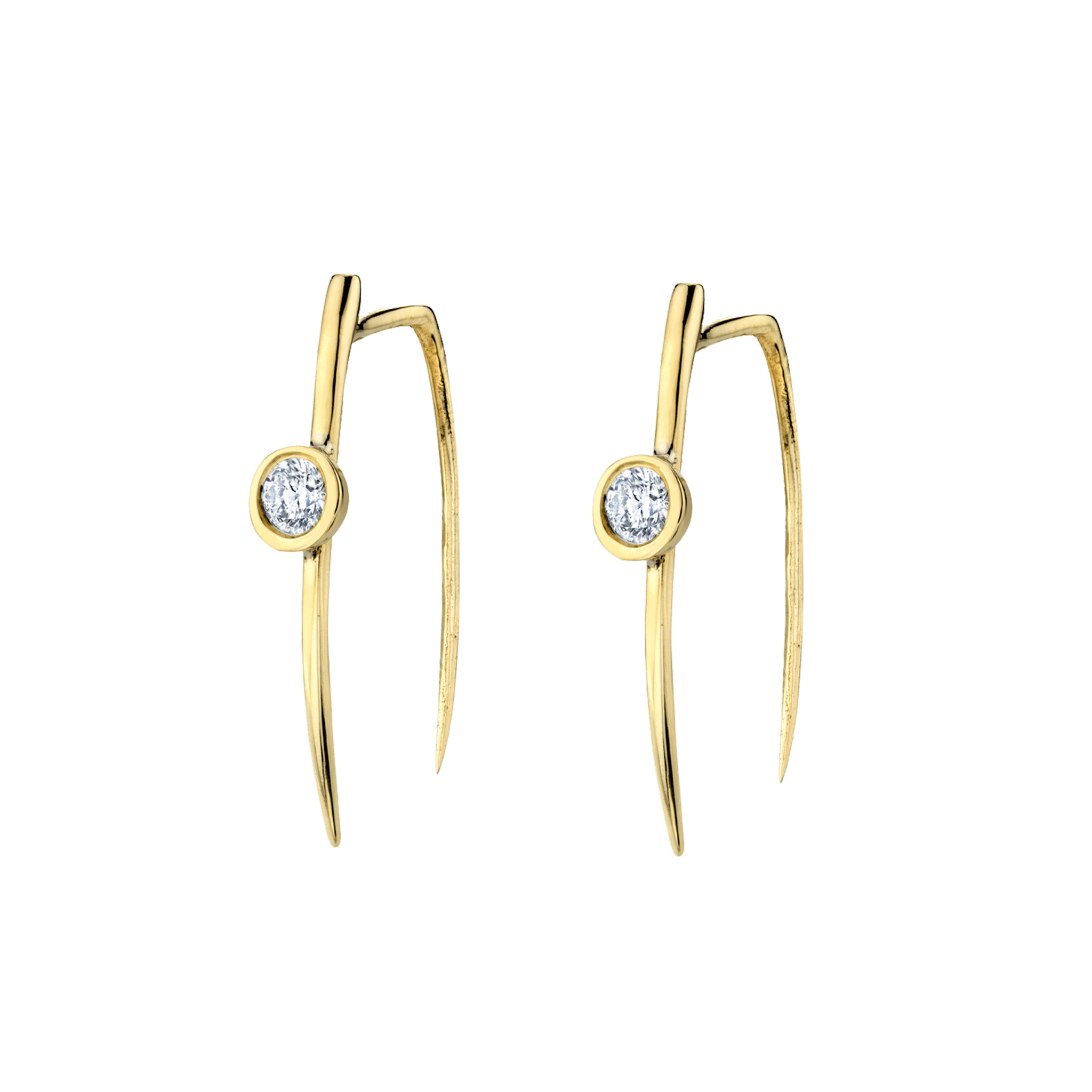 Large Infinite Tusk Earring with Floating Diamond - Gabriela Artigas + CO