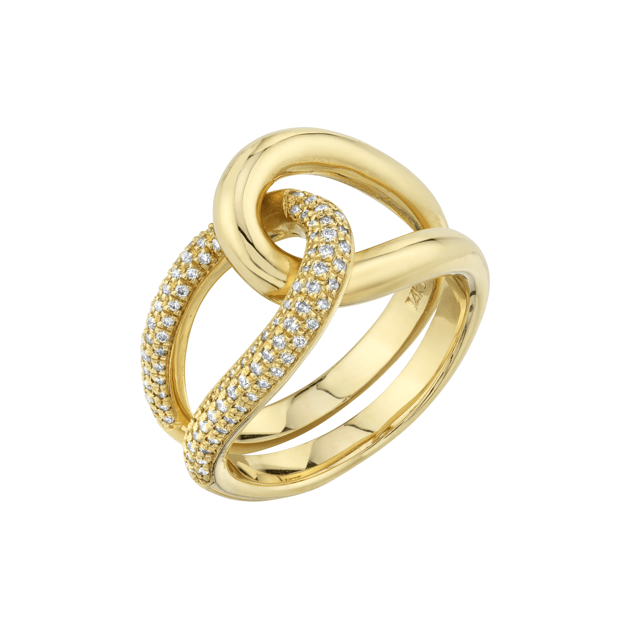 Link Ring with White Pavé Diamonds - Gabriela Artigas + CO