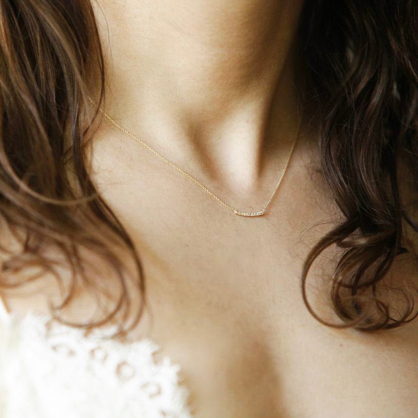 Mini Axis Necklace with White Pavé Diamonds - Gabriela Artigas + CO