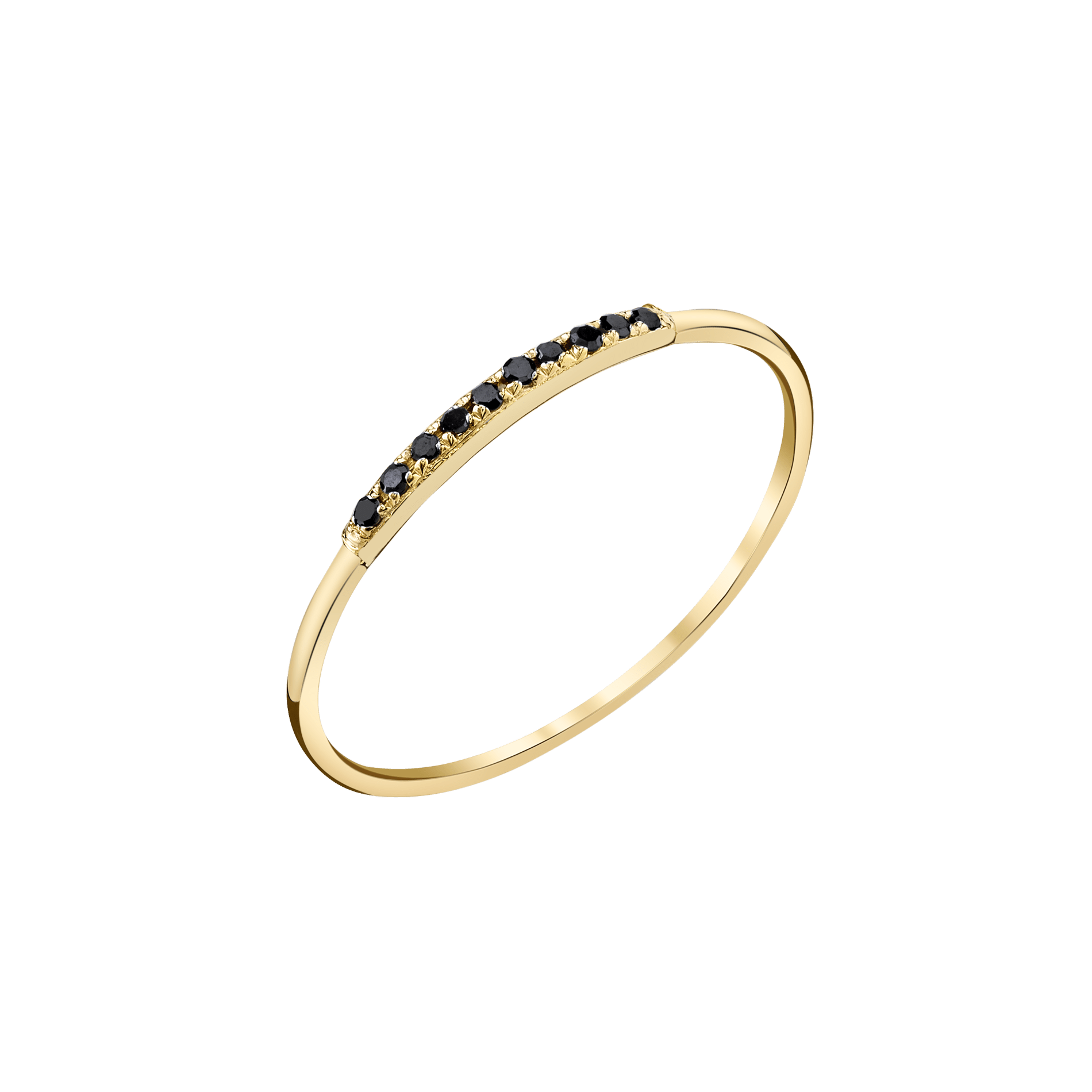 Mini Axis Ring with Black Pavé Diamonds - Gabriela Artigas + CO