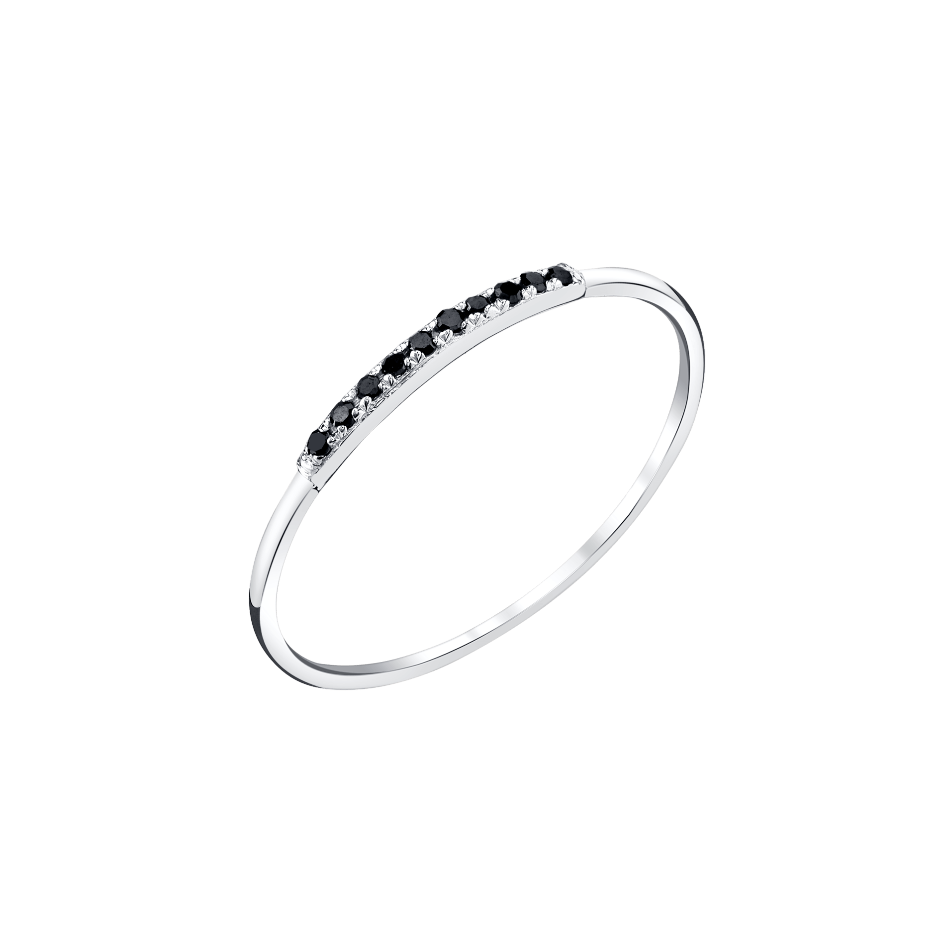 Mini Axis Ring with Black Pavé Diamonds