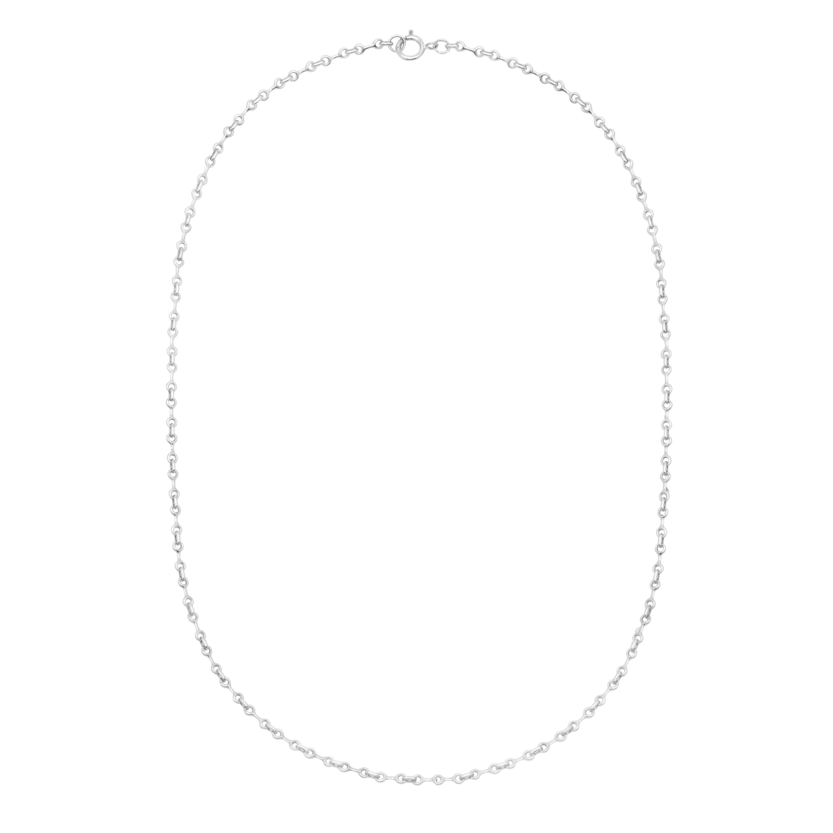 Gabriela Artigas Mini Double Beam Chain Necklace — 5mm double beam link and spring clasp detail — white background