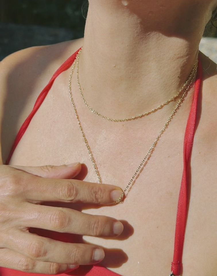 Gabriela Artigas Mini Double Beam Chain Necklace — 5mm double beam chain shown in motion