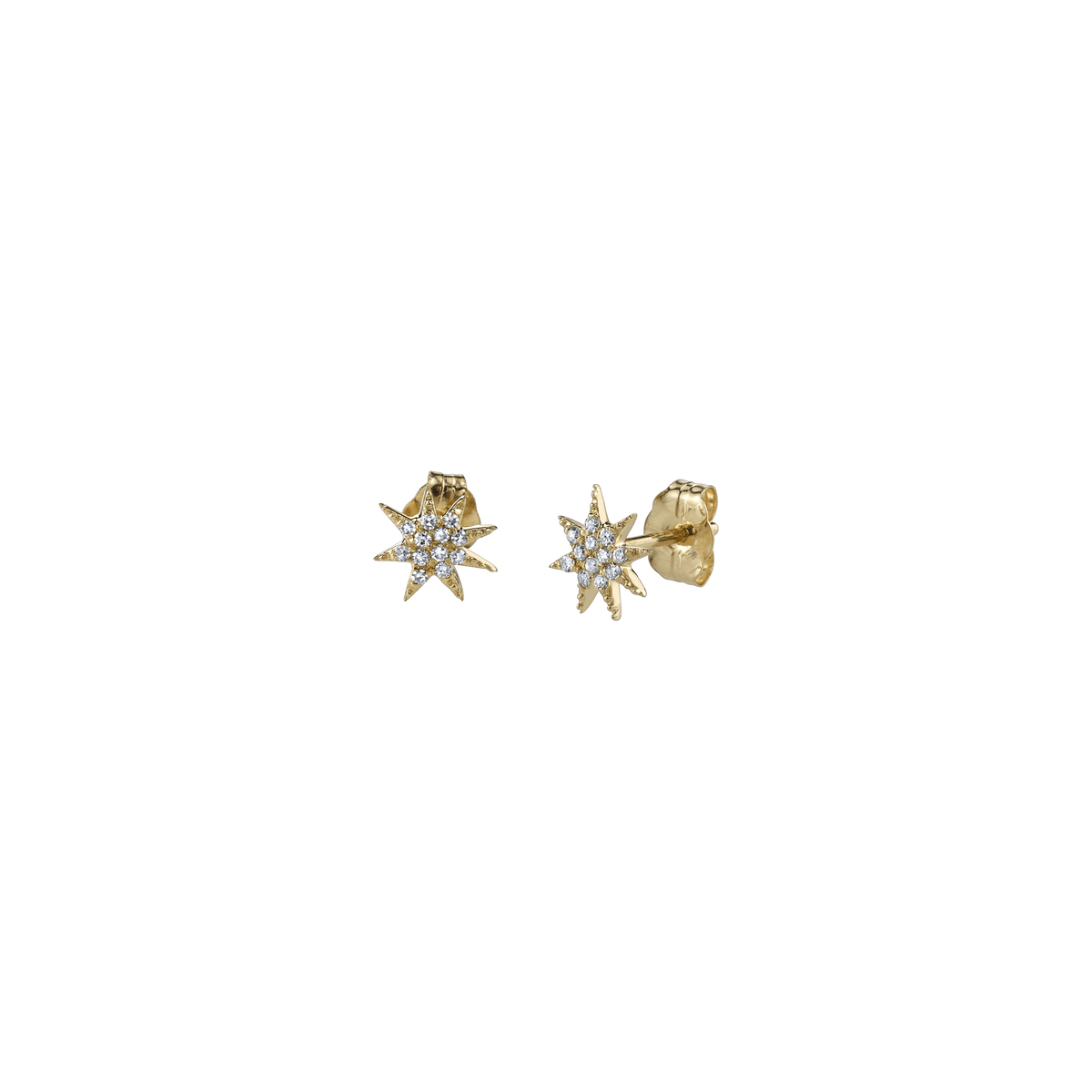 Single Star Earrings with White Pavé Diamonds