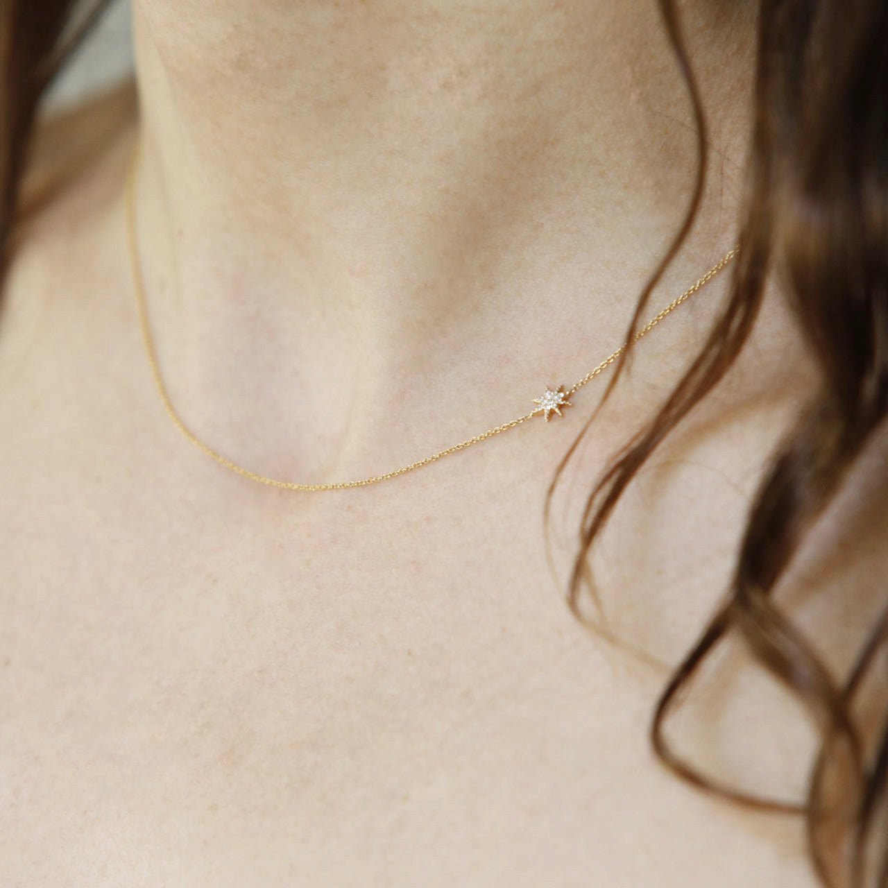 Single Star Necklace with White Pavé Diamonds - Gabriela Artigas + CO