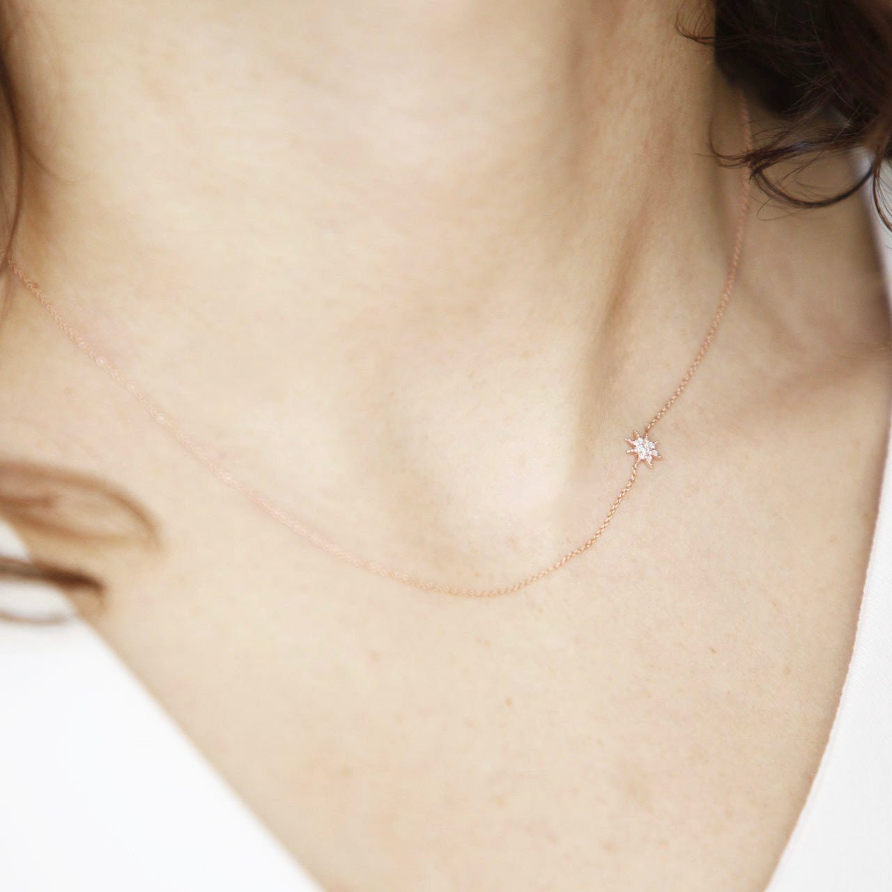 Single Star Necklace with White Pavé Diamonds - Gabriela Artigas + CO