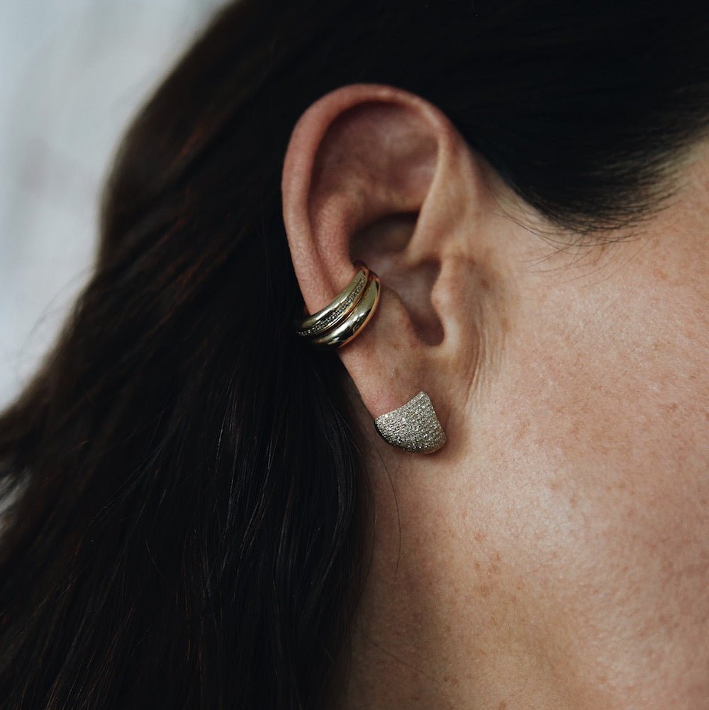 Small Apse Earrings with White Pavé Diamonds - Gabriela Artigas + CO