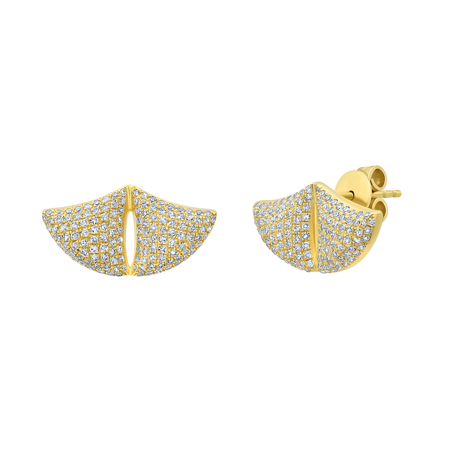 Small Double Apse Earrings with White Pavé Diamonds - Gabriela Artigas + CO