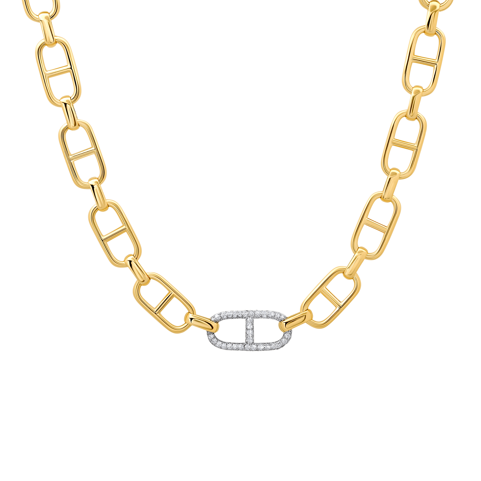 Stirrup Chain Necklace with Pavé Stirrup Link and Tusk Clasp - Gabriela Artigas + CO