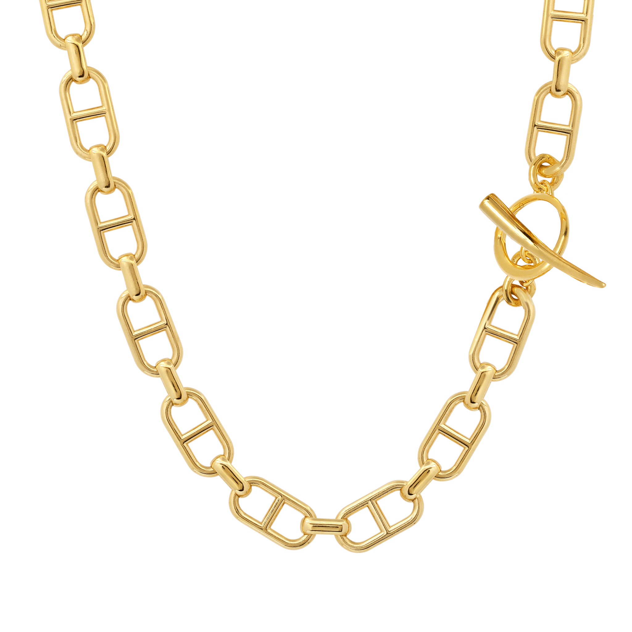 Stirrup Chain Necklace with Tusk Clasp