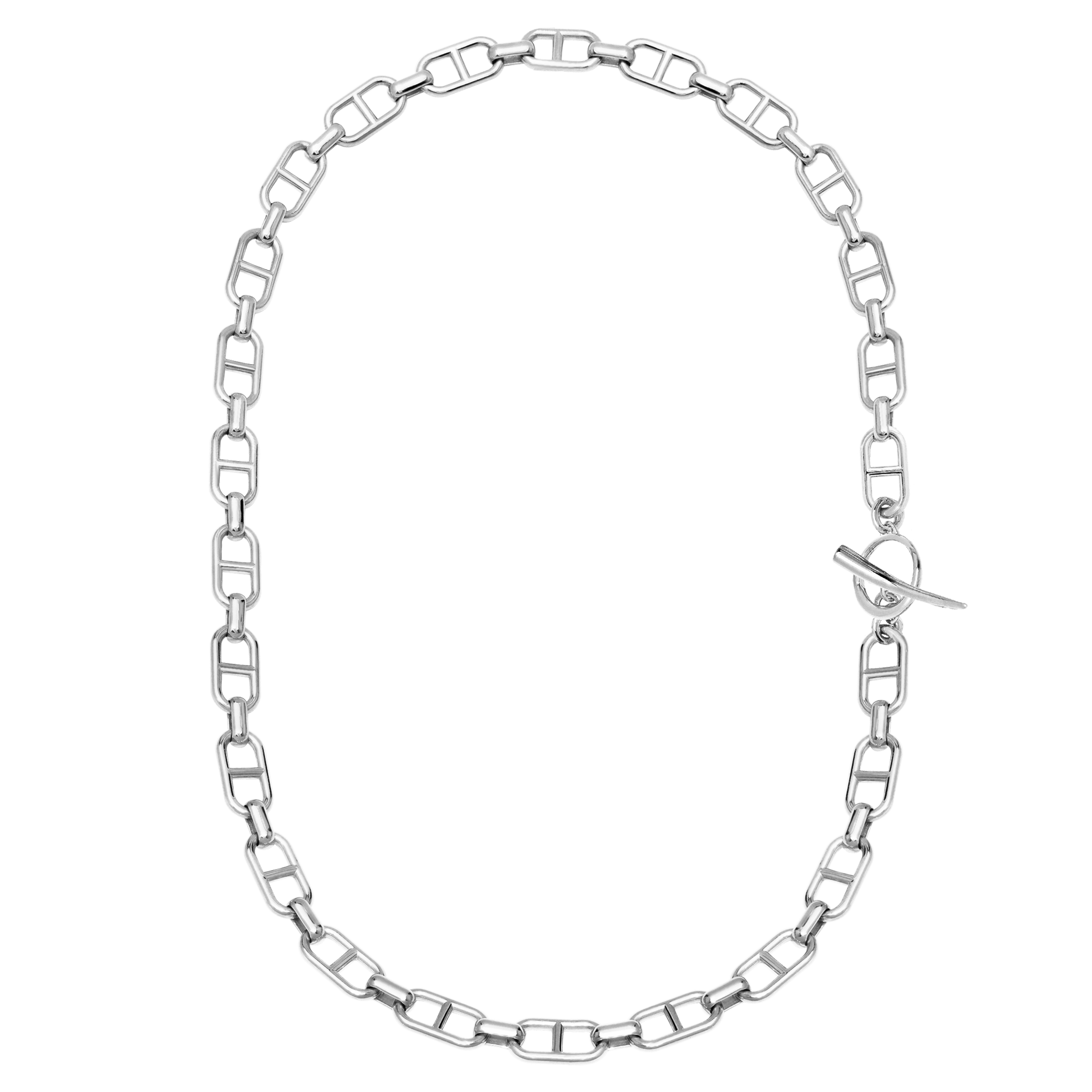 Stirrup Chain Necklace with Tusk Clasp