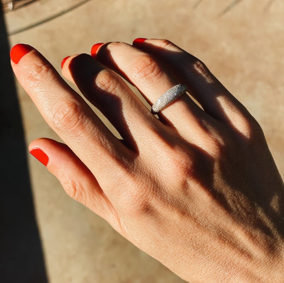 Thin Balloon Ring with White Pavé Diamonds - Gabriela Artigas + CO