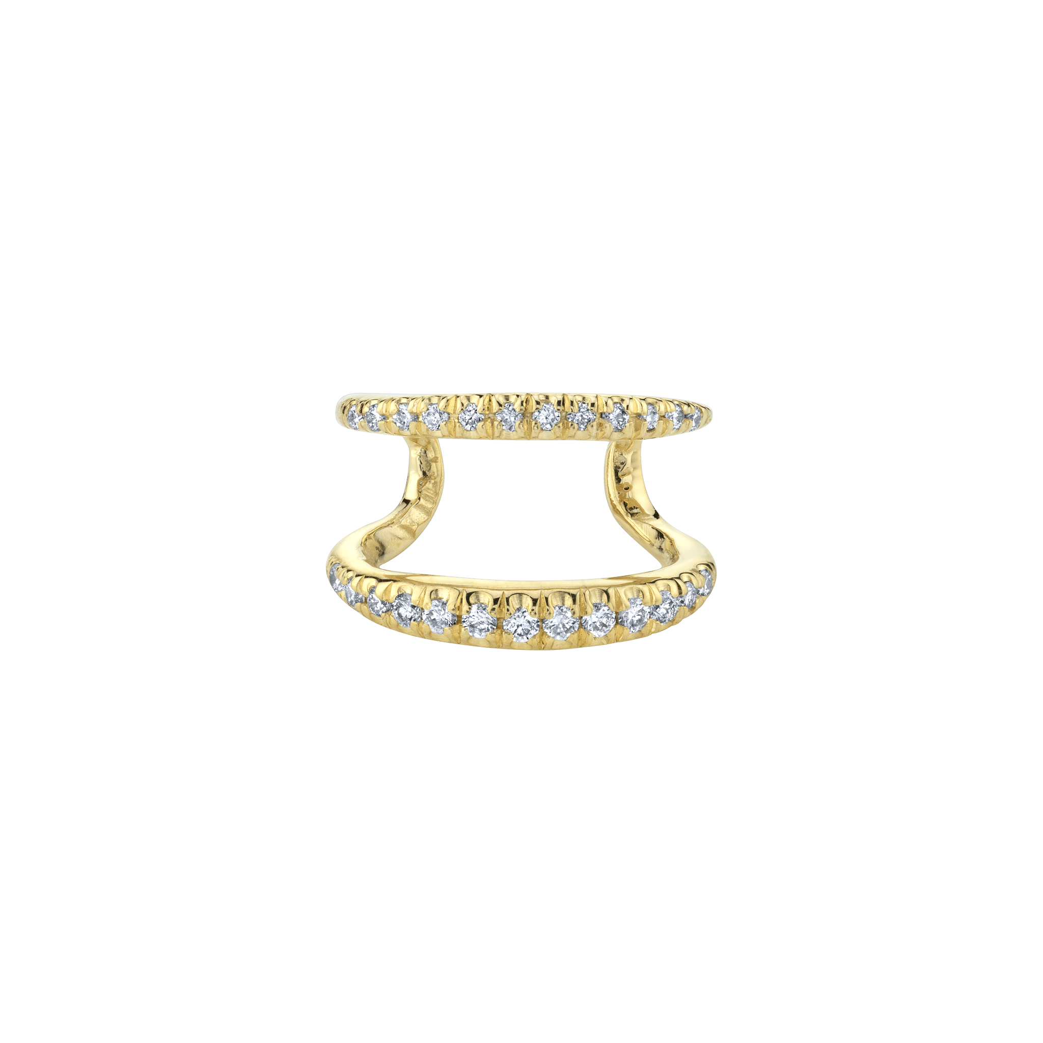 Twin Tusk Ear Cuff with Double Line Pavé White Diamonds - Gabriela Artigas + CO
