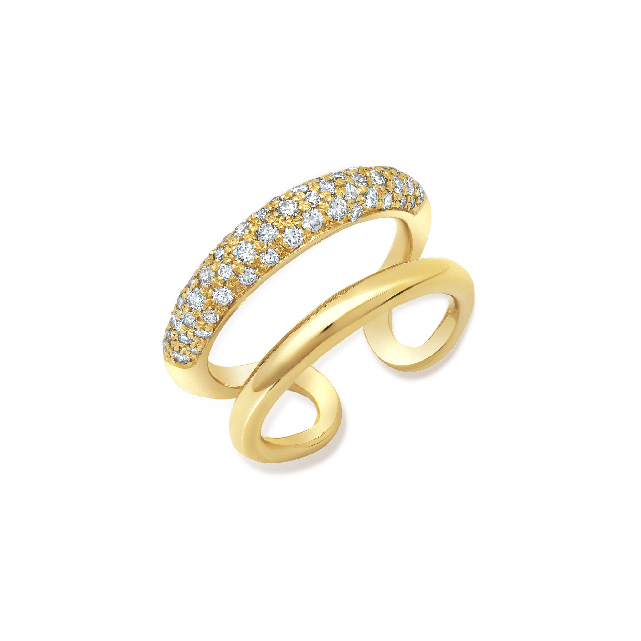 Twin Tusk Ring with Various Size Diamonds - Gabriela Artigas + CO