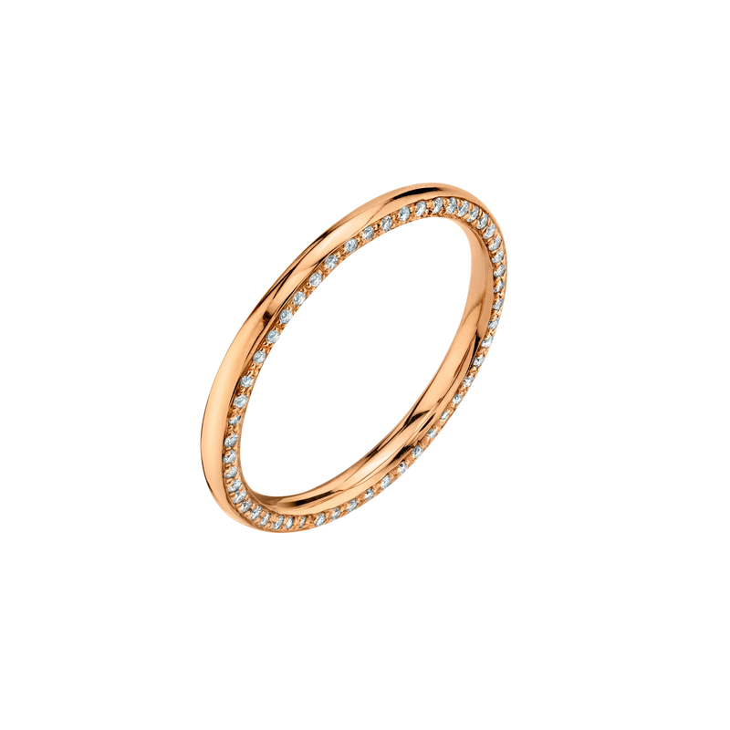 Gold Circle Ring with White Pavé Diamonds - Gabriela Artigas