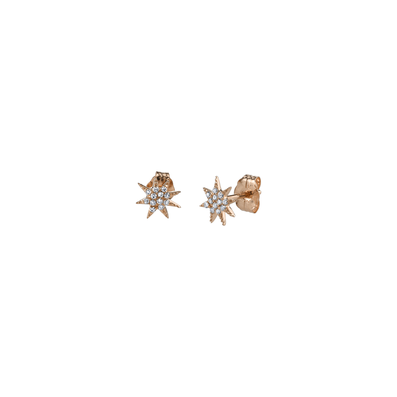 Single Star Earrings with White Pavé Diamonds - Gabriela Artigas