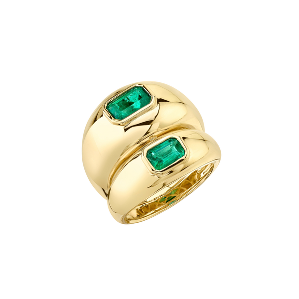 Double Balloon Ring with Emeralds - Gabriela Artigas