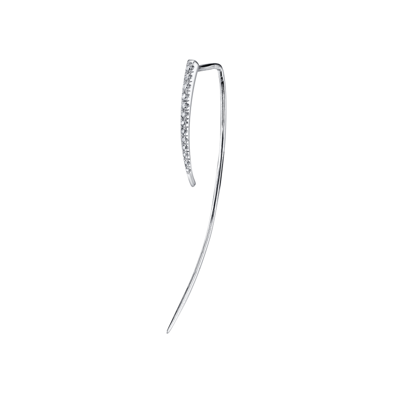 XL Classic Infinite Tusk Earring with White Pavé Diamonds - Gabriela Artigas