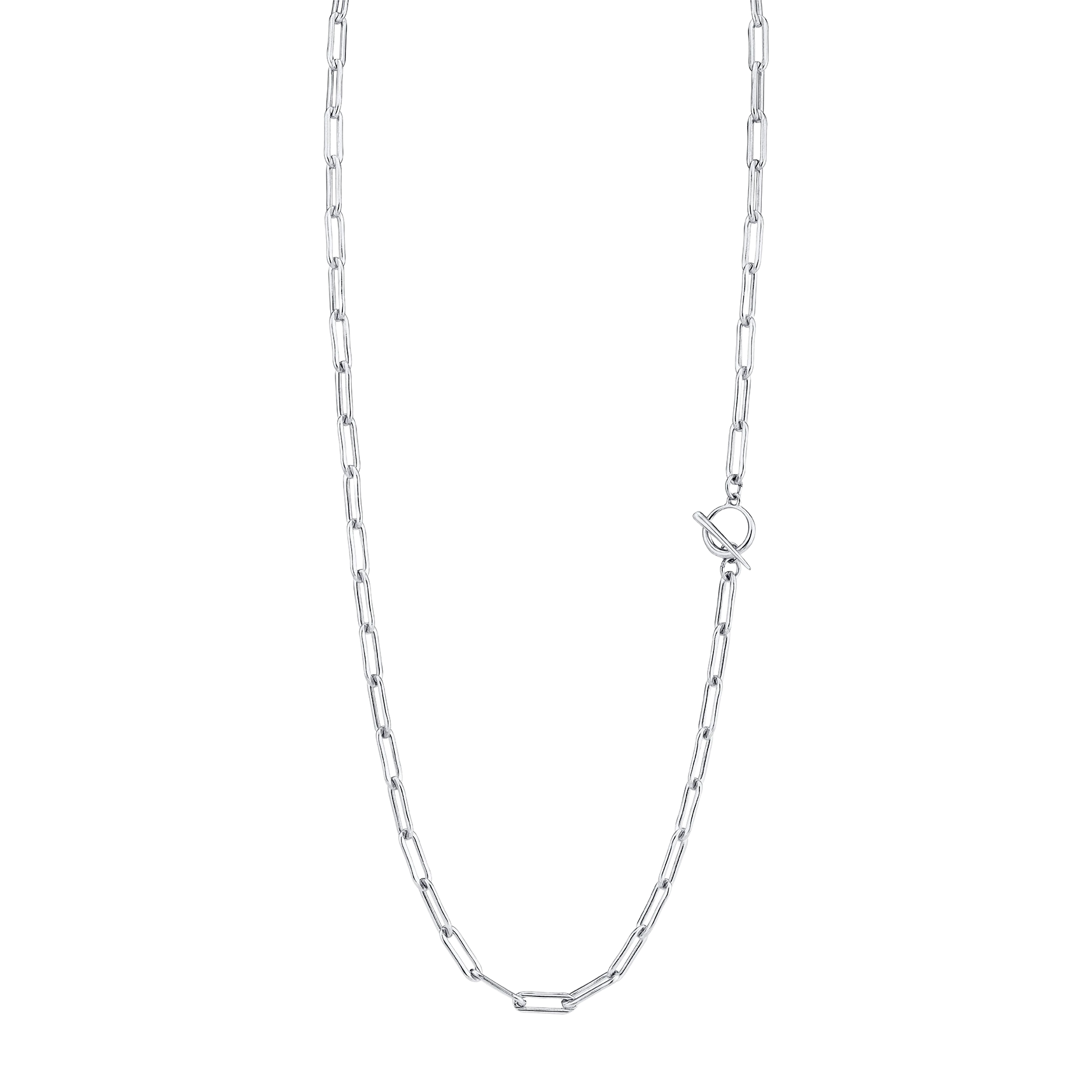 Rectangular Link Chain Necklace with Tusk Clasp | Gabriela Rectangular Link Chain Necklace with Tusk Clasp | Gabriela