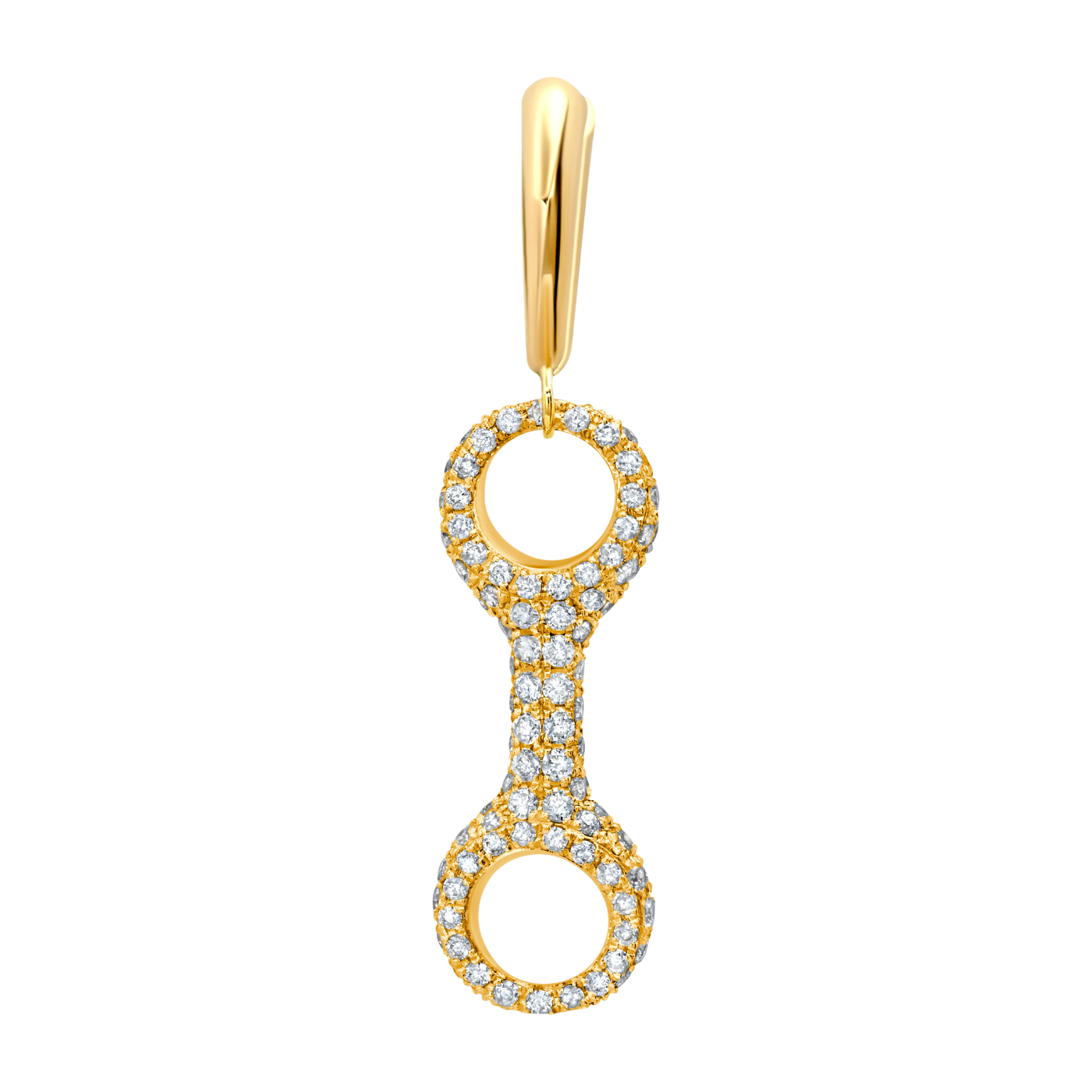Double beam link huggie adorned with sparkling white pavé diamonds - Gabriela Artigas