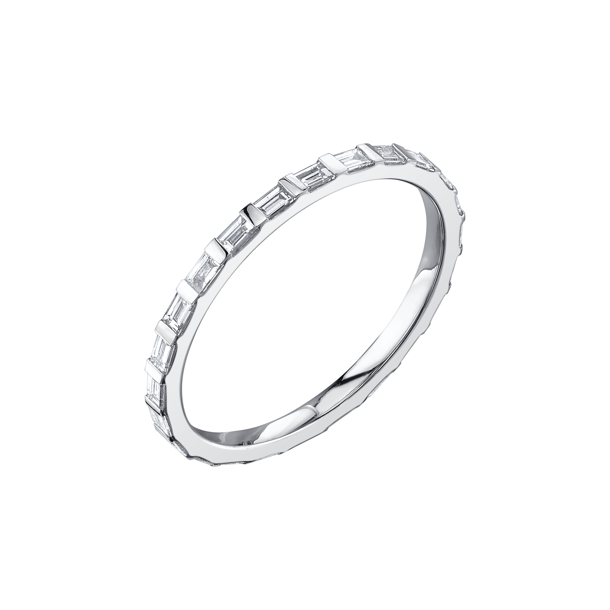 Baguette Axis Ring with White Diamonds - Gabriela Artigas