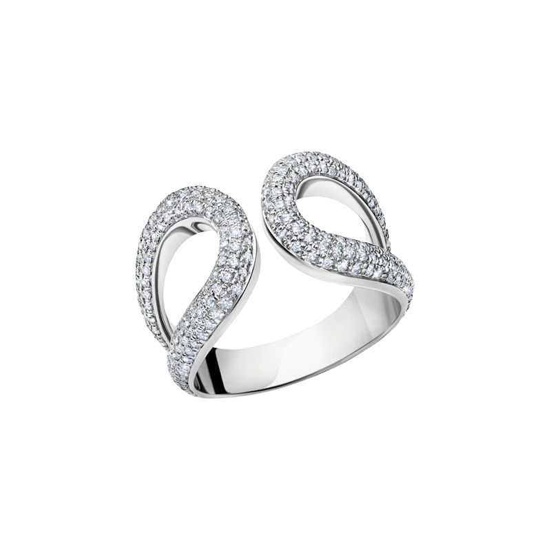 Double Beam Ring with White Pavé Diamonds - Gabriela Artigas