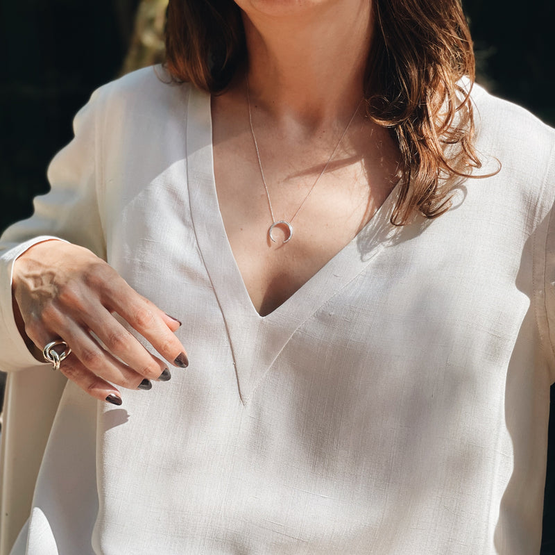 Eternal Necklace With White Pavé Diamonds - Gabriela Artigas