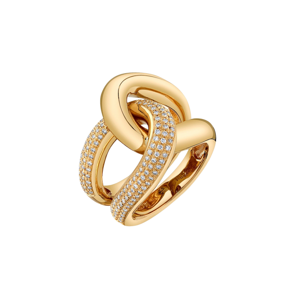 Full Link Ring with White Pavé Diamonds - Gabriela Artigas