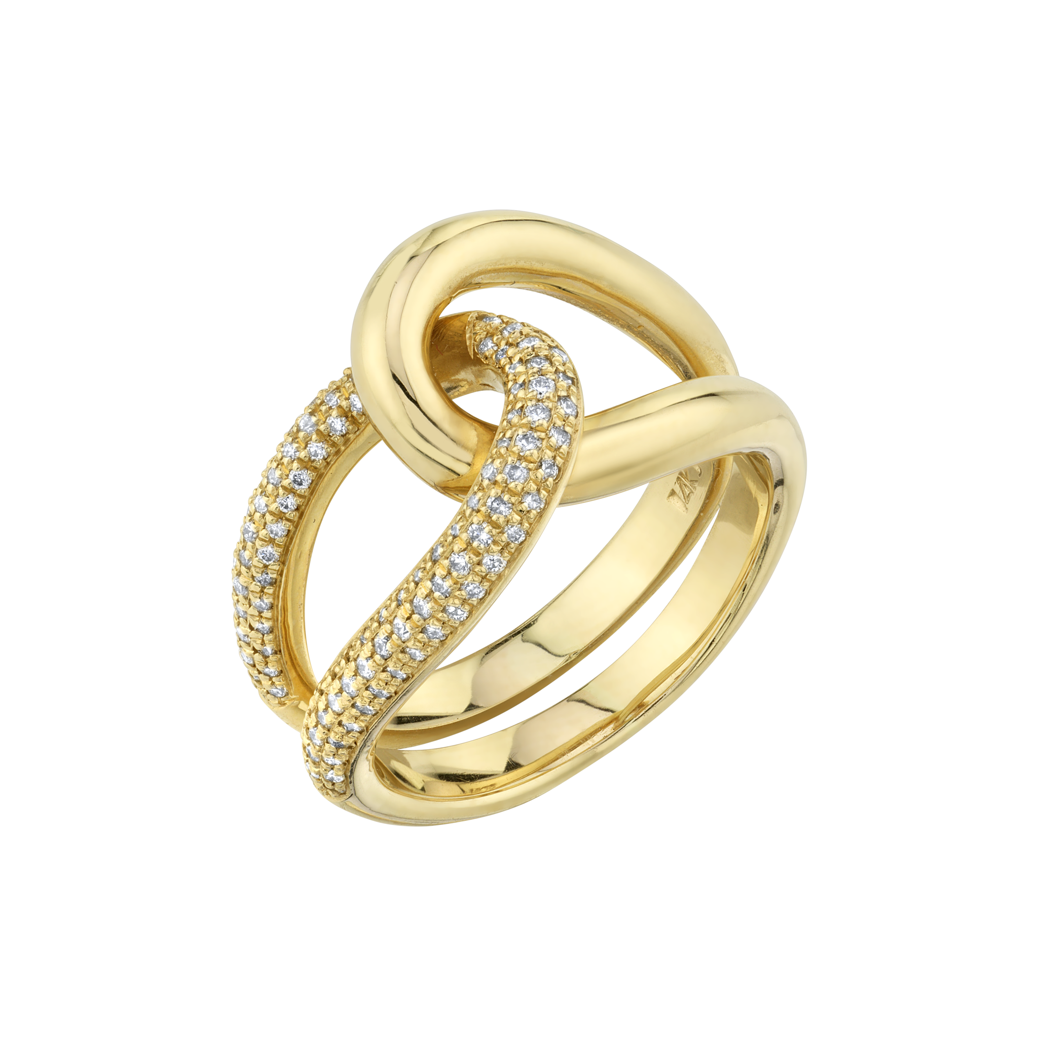 Link Ring with White Pavé Diamonds - Gabriela Artigas