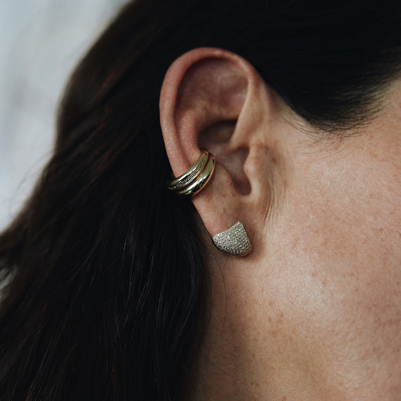 Small Apse Earrings With White Pavé Diamonds - Gabriela Artigas