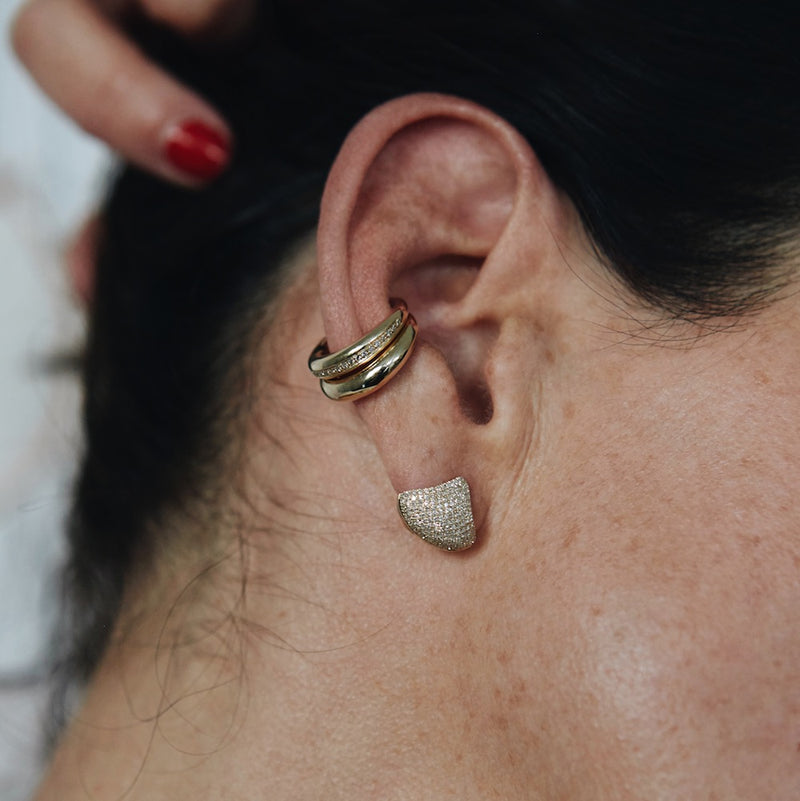 Small Apse Earrings With White Pavé Diamonds - Gabriela Artigas