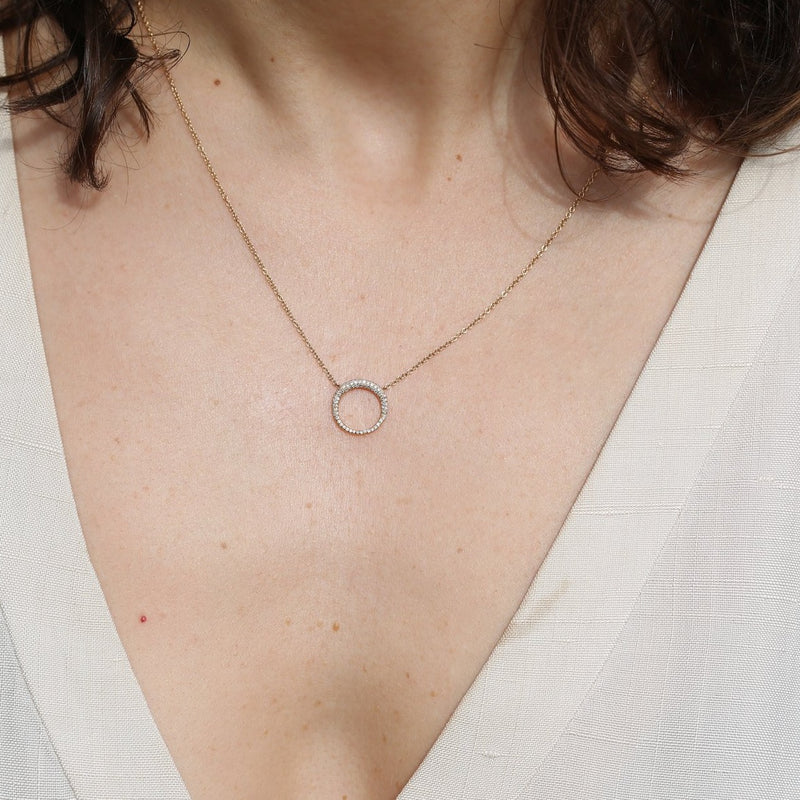 Small Balloon Necklace With White Pavé Diamonds - Gabriela Artigas