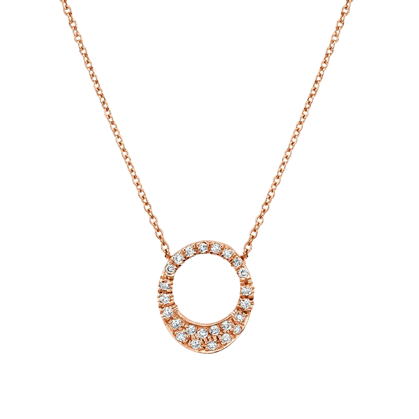 Small Egg Necklace with Full White Pavé Diamonds - Gabriela Artigas