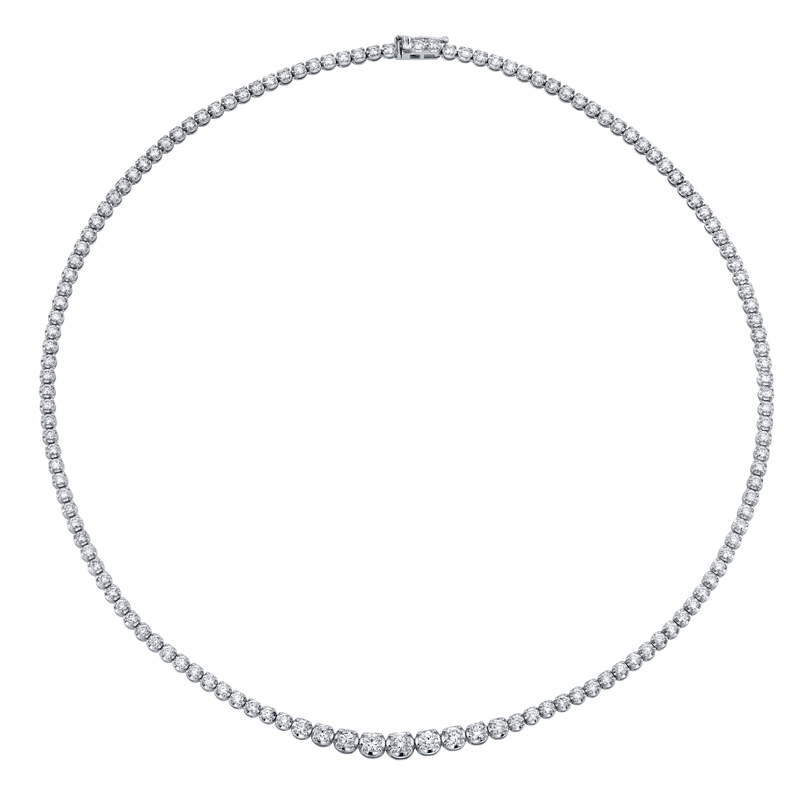 4 Prong Diamond Tennis Necklace - Zoe Lev Jewelry