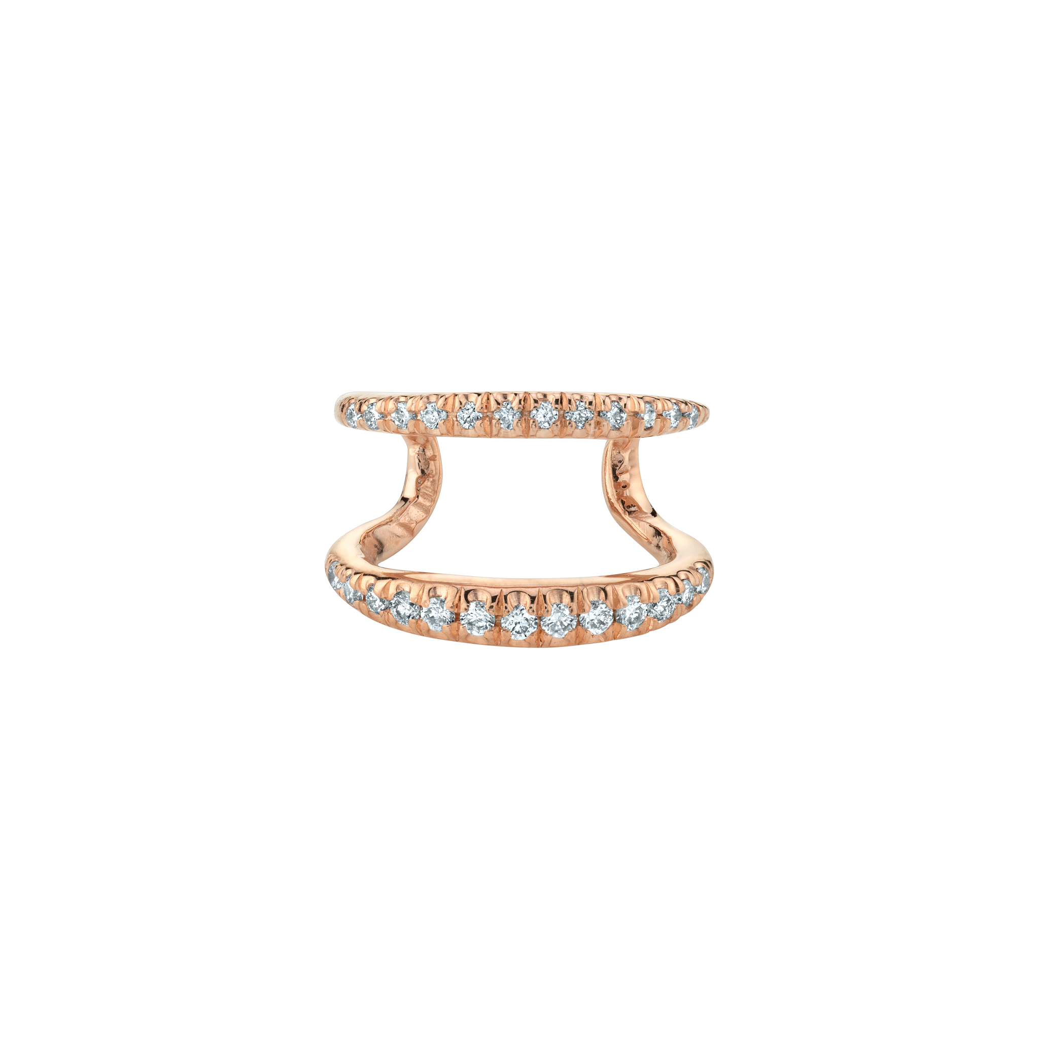 Twin Tusk Ear Cuff with Double Line Pavé White Diamonds Twin Tusk Ear Cuff with Double Line Pavé White Diamonds