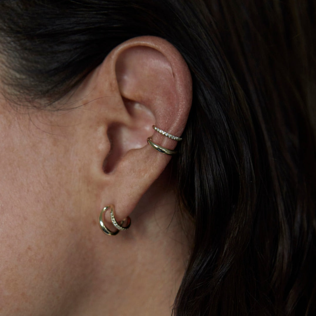 Twin Tusk Earrings With White Pavé Diamonds - Gabriela Artigas