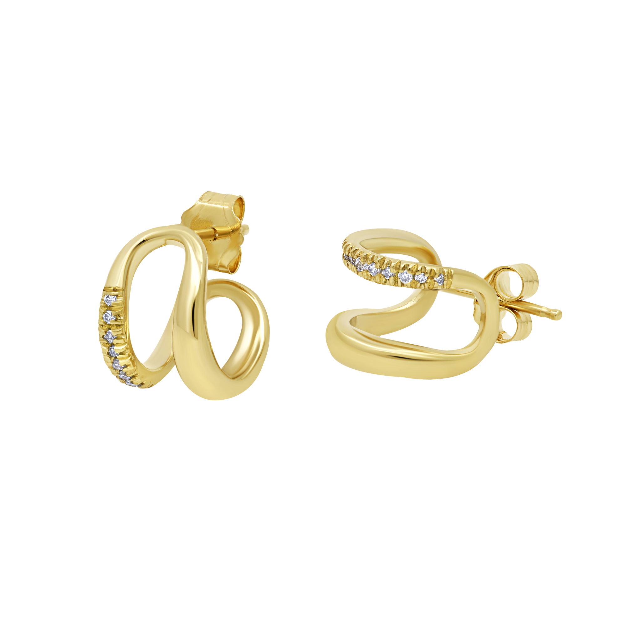 Twin Tusk Earrings with White Pavé Diamonds - Gabriela Artigas