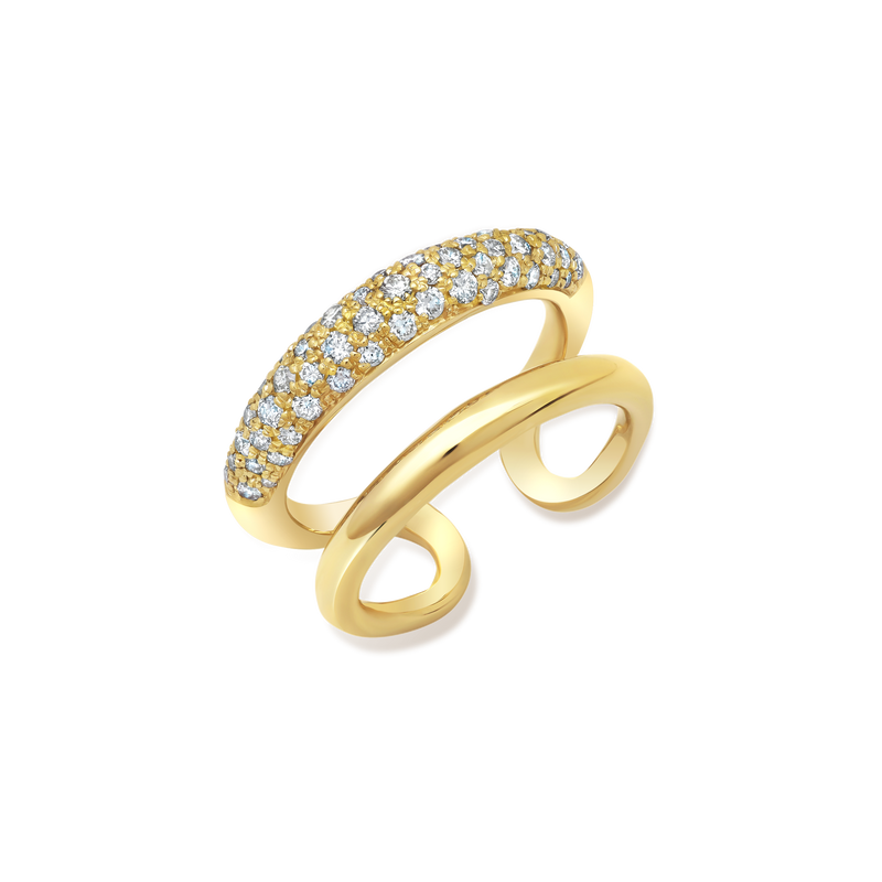 Twin Tusk Ring with Various Size Diamonds - Gabriela Artigas