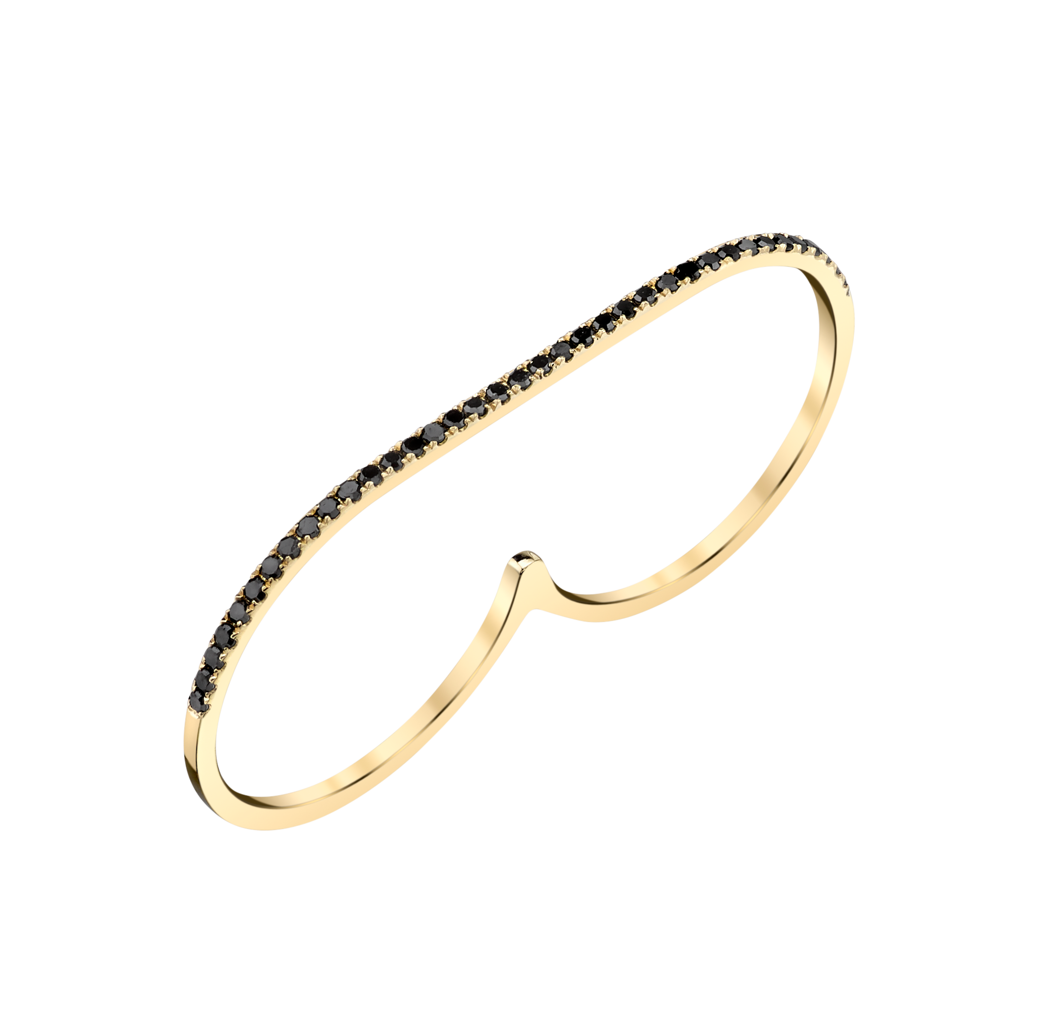 Infinite Staple Ring with Black Pavé Diamonds - Gabriela Artigas