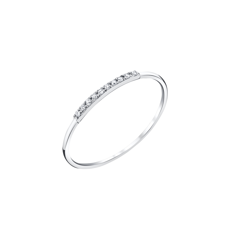 Mini Axis Ring with White Pavé Diamonds - Gabriela Artigas