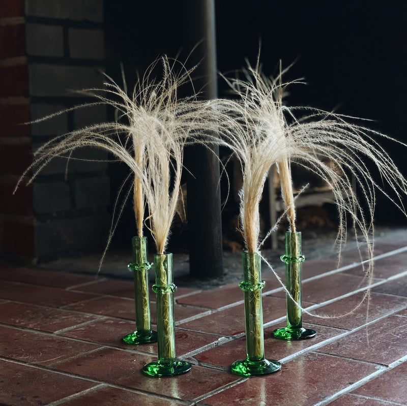 Set of 4 Vintage Green Long Vases - Gabriela Artigas